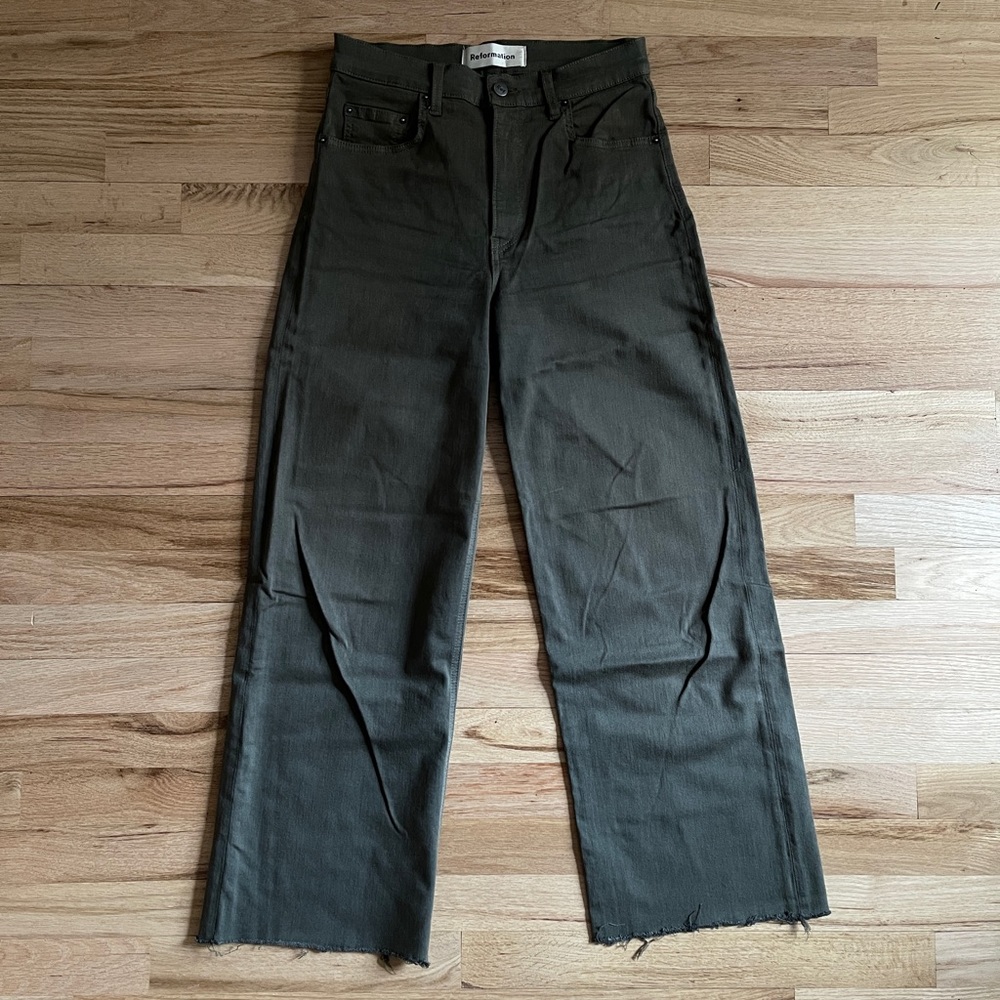 Reformation Stretch Flood Wide Leg Jeans